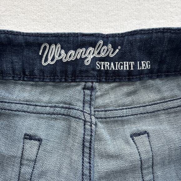 Wrangler Jeans Women Size 13/14 x 32 Straight Leg Western Rodeo Dark Wash Denim - Picture 4 of 12